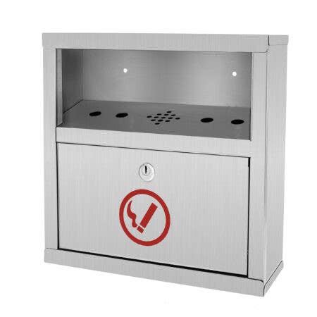 Alpine Industries ALP490-02-SS Quick Clean Wall Mounted Cigarette Disposal Bin