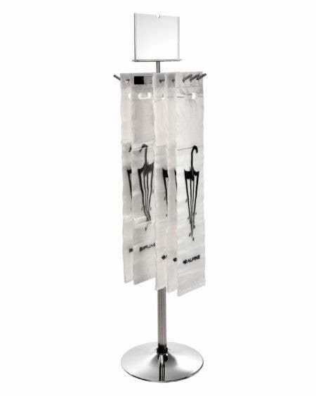 Alpine Industries ALP489 Wet Umbrella Bag Wrapper Stand with 100 Long Bags