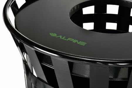 Alpine Industries ALP479 Outdoor Metal Waste Receptacle - 38 Gallon