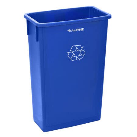 Alpine Industries ALP477-R-BLUE 23 Gallon Blue Slim Recycle Bin