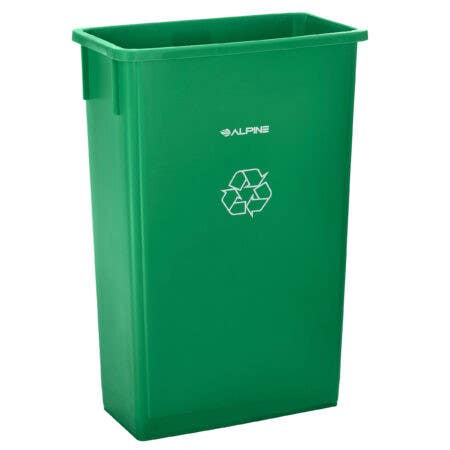 Alpine Industries ALP477-GRN-3 23 Gallon Slim Recyling/Trash Can,  Green, 3 PACK