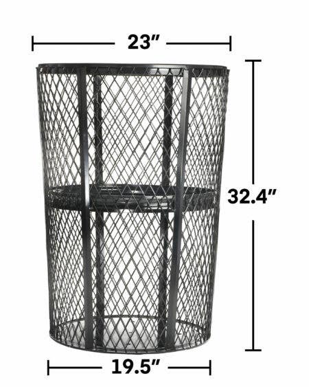 Alpine Industries ALP473-48-BLK 48 Gallon Metal Mesh Outdoor Trash Receptical