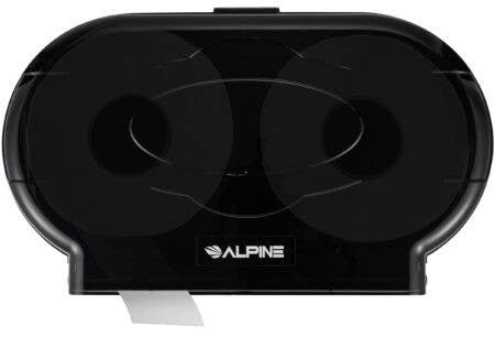 Alpine Indsutries ALP482-2-ECO-TBLK Transparent Black Double Jumbo Roll Toilet Paper Dispenser