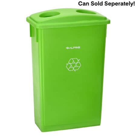 Alpine Industries ALP478-3 23 Gallon Slim Recycling Bottle/Can Lid, Lime Green