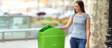 Alpine Indsutries ALP4778 23 Gallon Slim Trash Can, Finish-Lime Green, 3-Pack