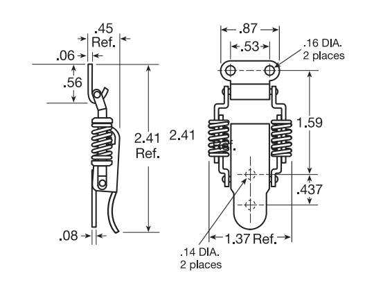 CCL 00135 824 Draw Pull Catch, Compression, Finish - Zinc Plated