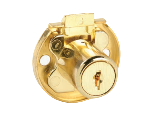 CCL 0269 2068 Drawer Lock, 7/8", Slam Latch, Disc Tumbler, Finish - Satin Brass
