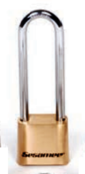 CCL K440 440 Padlock, All Brass Body-Internals, 4-Dial Resettable, 4" Chrome Hardened Shackle