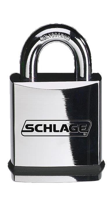 Schlage KS41 Chrome Plated Brass Padlock, Less SFIC, 3/8" Shackle