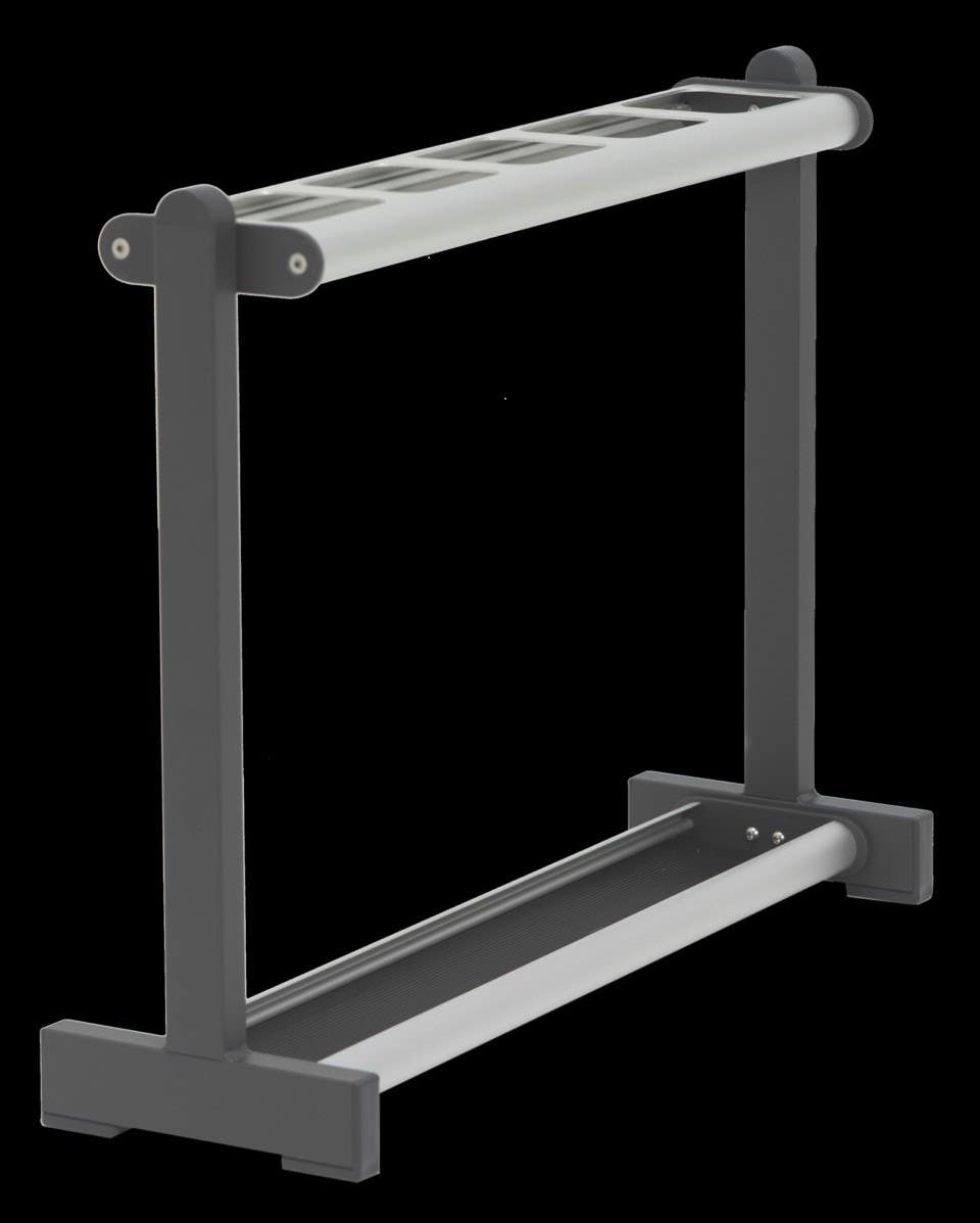 Magnuson P Umbrella Stand, Finish - Dark Grey w/ Satin Aluminum