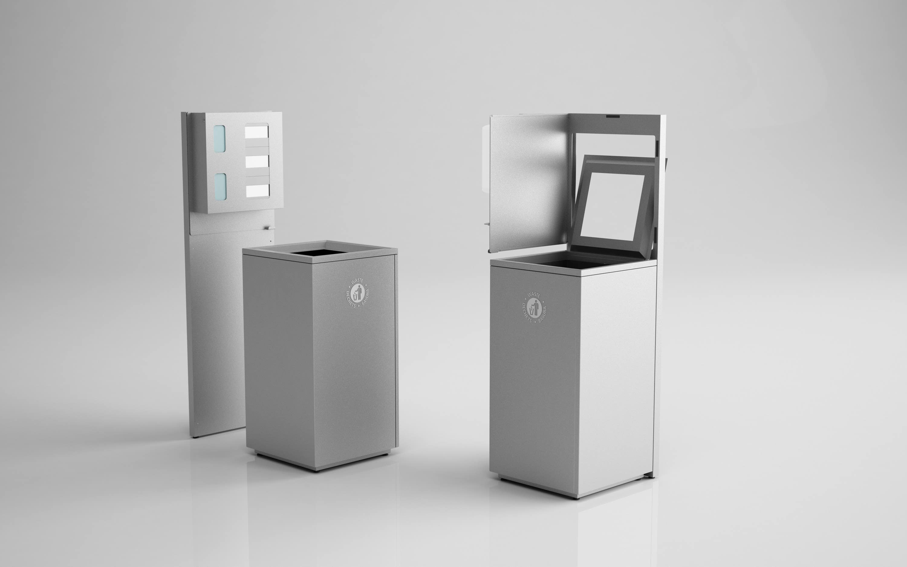 Magnuson SOLNA-ADD-18 Add on SOLNA panel to retrofit existing VALUTA or SOTARE Waste Receptacles