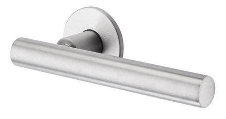 Modric 3550 Lever Handles On Quadaxial Fixing Roses, Satin Stainless Steel