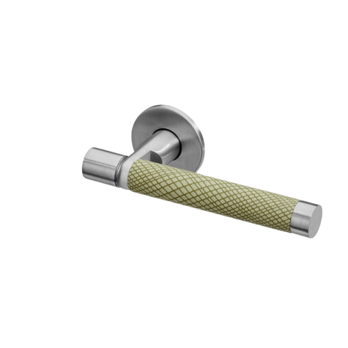 Modric 3623UF Sembla Lever Handle with Ultrafabrics Grip, Satin Stainless Steel Sembla Node, Grip and Tip