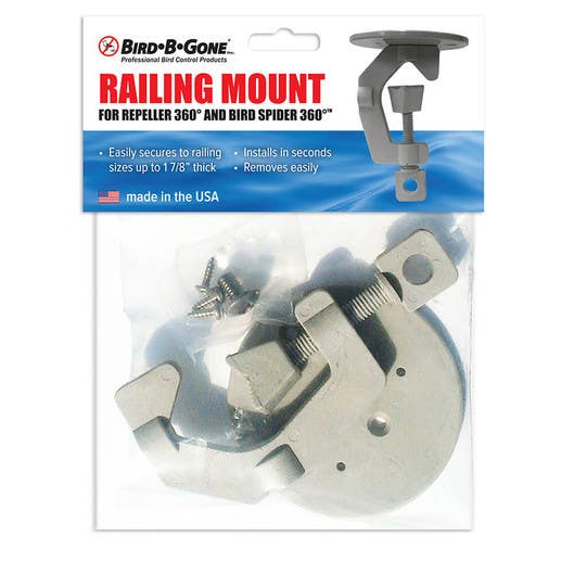 Bird B Gone RLMNT Repeller 360 & Bird Spider 360 Railing Mount