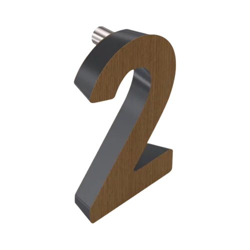 Modric HO28 Series Holt Door Numeral, European Oak