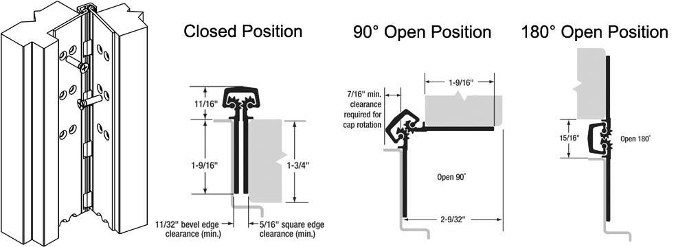 PBB CG31 Full Mortise Flush Mount Aluminium Hinge, Heavy Duty