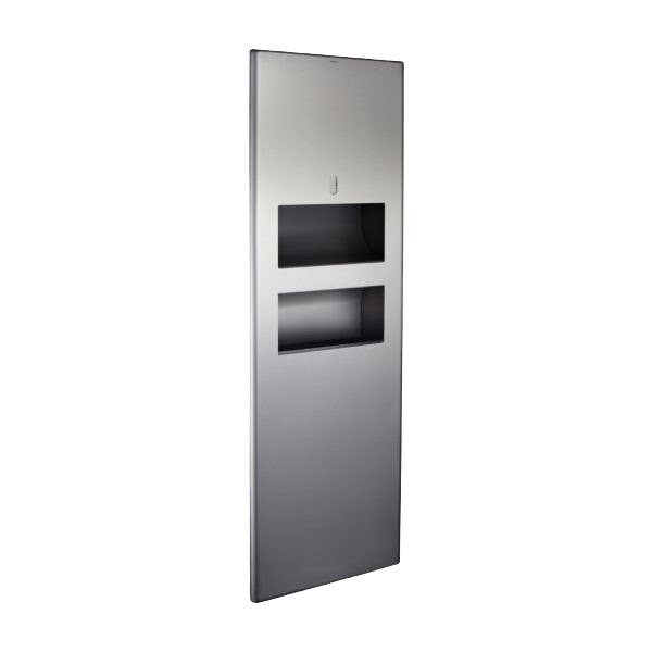 Modric SS2480 Recessed Paper Towel Dispenser and Bin Panel, Satin Stainless Steel