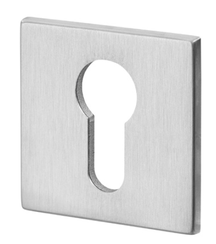Modric SS797 Mode Square Escutcheon For Euro Profile Cylinder, Satin Stainless Steel