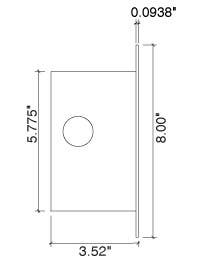 Von Morris 9202 Pocket Door Lock Edge Pull Without Logo, 605E Pvd Brass