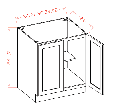 US Cabinet Depot B Full Height Double Door Bases, Capital Collection