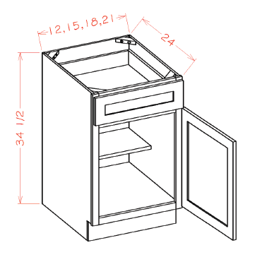 US Cabinet Depot B Single Door Single Drawer Bases, Capital Collection