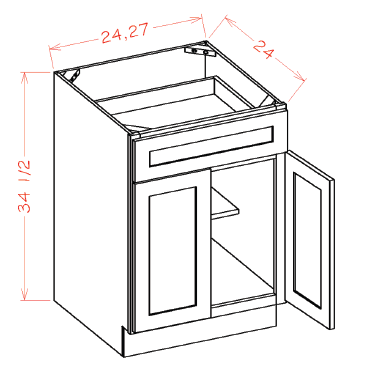 US Cabinet Depot B Double Door Single Drawer Bases, Capital Collection