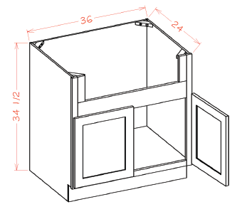 US Cabinet Depot FSB Sink Bases - Farm Sink, Capital Collection(36W x 34-1/2 H x24D)