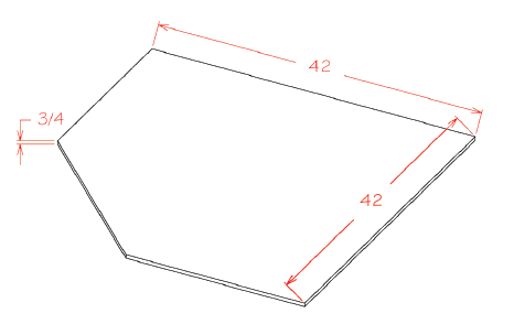 US Caninet Depot SBF Sink Bases - Diagonal Sink Floor, Capital Collection(42W x 1/2 H x 42 D )