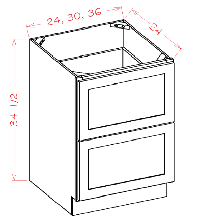 US Cabinet Depot 2DB Two Drawer Bases, Capital Collection