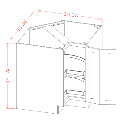 US Cabinet Depot LSB Base Easy Reach with Lazy Susan Trays Corner Cabinets, Capital Collection