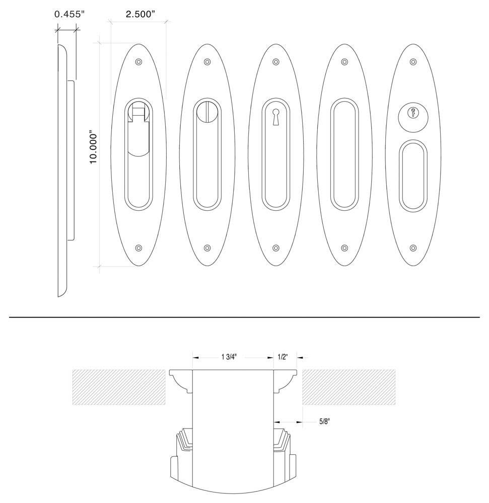 Von Morris 828429 Westown Pocket Door Lock