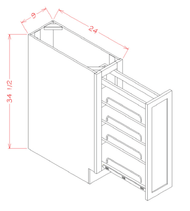 US Cabinet Depot BT9PO Full Height Door Base Kit with Shelf Pullout, Capital Collection