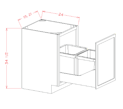 US Cabinet Depot B Full Height Door Base Kit with Double Trashcan Pullout, Capital Collection
