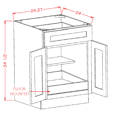 US Cabinet Depot B Single Rollout Shelf Base Kits, Capital Collection