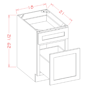 US Cabinet Depot DFB Drawer File Base, Capital Collection(18W x 29-1/2 H x 21D)