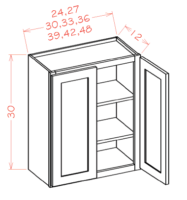 US Cabinet Depot W Double Door Wall Cabinets - 30"H, Capital Collection