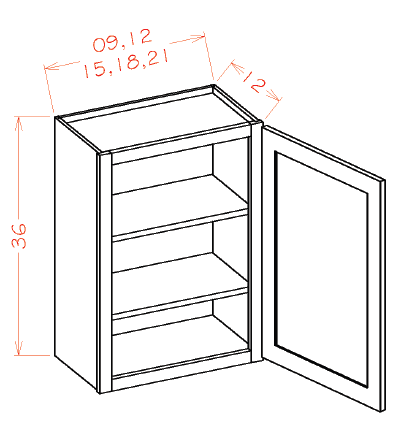 US Cabinet Depot W Single Door Wall Cabinets - 36"H, Capital Collection