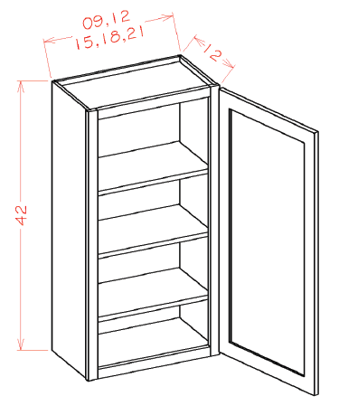 US Cabinet Depot W Single Door Wall Cabinets - 42"H, Capital Collection