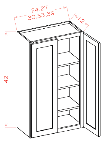 US Cabinet Depot W Double Door Wall Cabinets - 42"H, Capital Collection