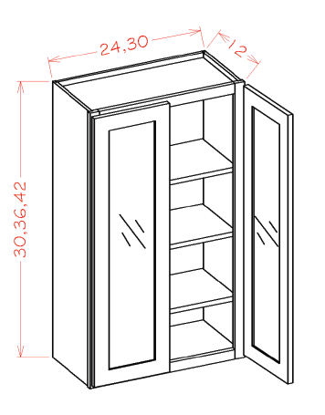 US Cabinet Depot W Glass Door Wall Cabinets, Capital Collection