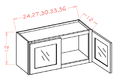 US Cabinet Depot W Glass Door Wall Stacker Cabinets 12"H, Capital Collection