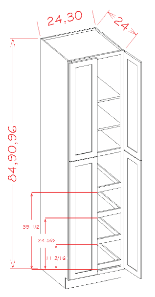 US Cabinet Depot U Four Rollout Shelf Utility Cabinet Kits-24" Depth, Capital Collection