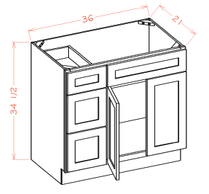 US Cabinet Depot V Vanity Combination Cabinets, Capital Collection