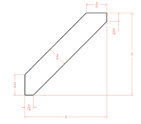 US Cabinet Depot LACM8 3"H Angled Crown Moulding, Capital Collection