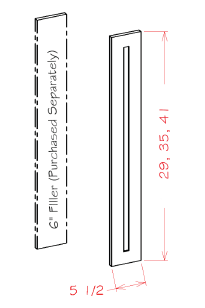 Us Cabinet Depot FOL Filler Overlays-6"W, Capital Collection