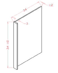 US Cabinet Depot DWR3 Dishwasher Return Panel (3W x 34-1/2H x 24D), Capital Collection