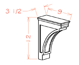 US Cabinet Depot MCB Modern Corbel, Capital Collection