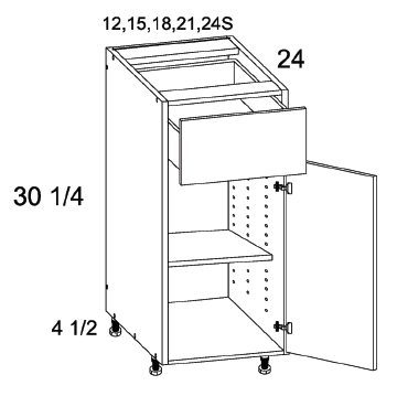 US Cabinet Depot B Altamax One Door One Drawer Bases, Altaeuro