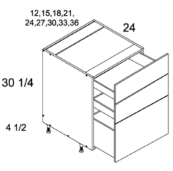US Cabinet Depot 3DB Altamax Three Drawer Bases, Altaeuro