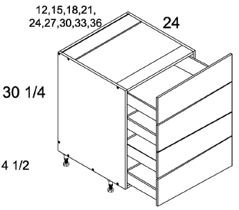 US Cabinet Depot 4DB Altamax Four Drawer Bases, Altaeuro